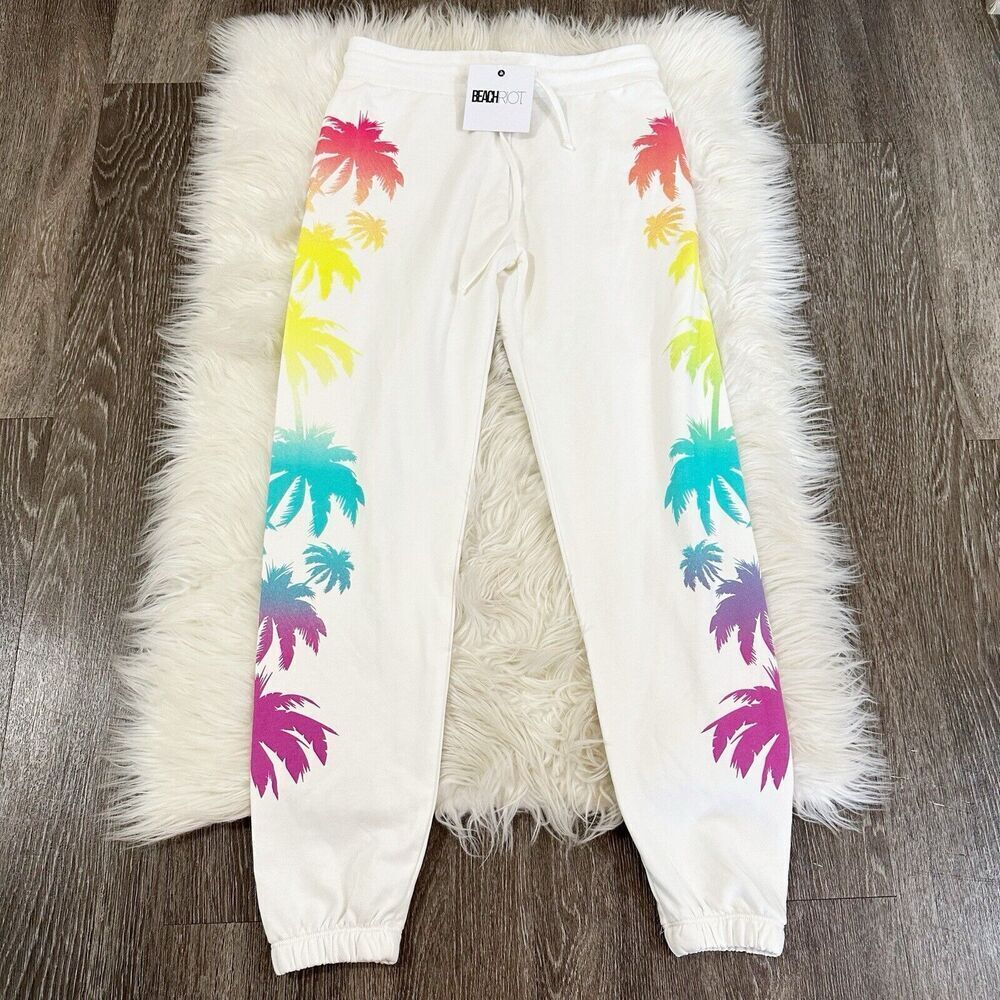 NWT Beach Riot Womens Palm Madness Sweatpants Size XS‎ Beach Vacation Travel - Picture 5 of 6